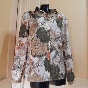Lady Arrow Vtg Button Down Floral Top